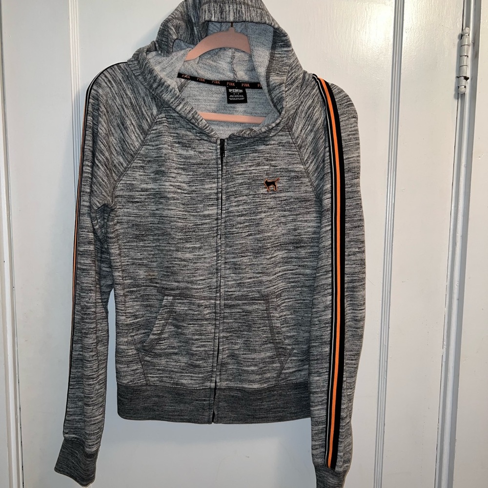 PINK Zip Hoodie- Gray Size S